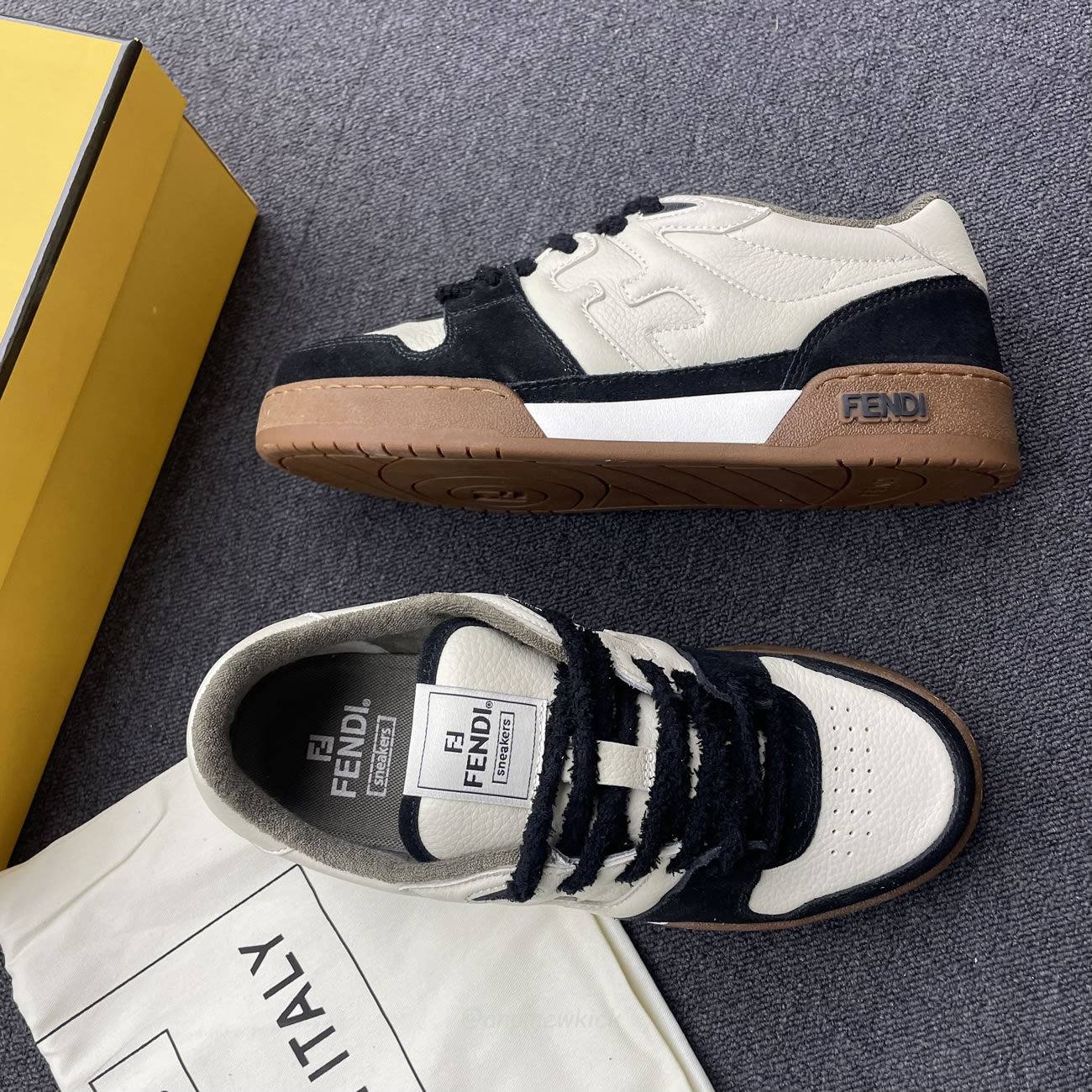 Fendi Match Cream Black White Suede And Leather Low Top Sneakers (6) - www.kitistry.com Fendi Match Cream Black White Suede And Leather Low Top Sneakers (6) - www.kitistry.com