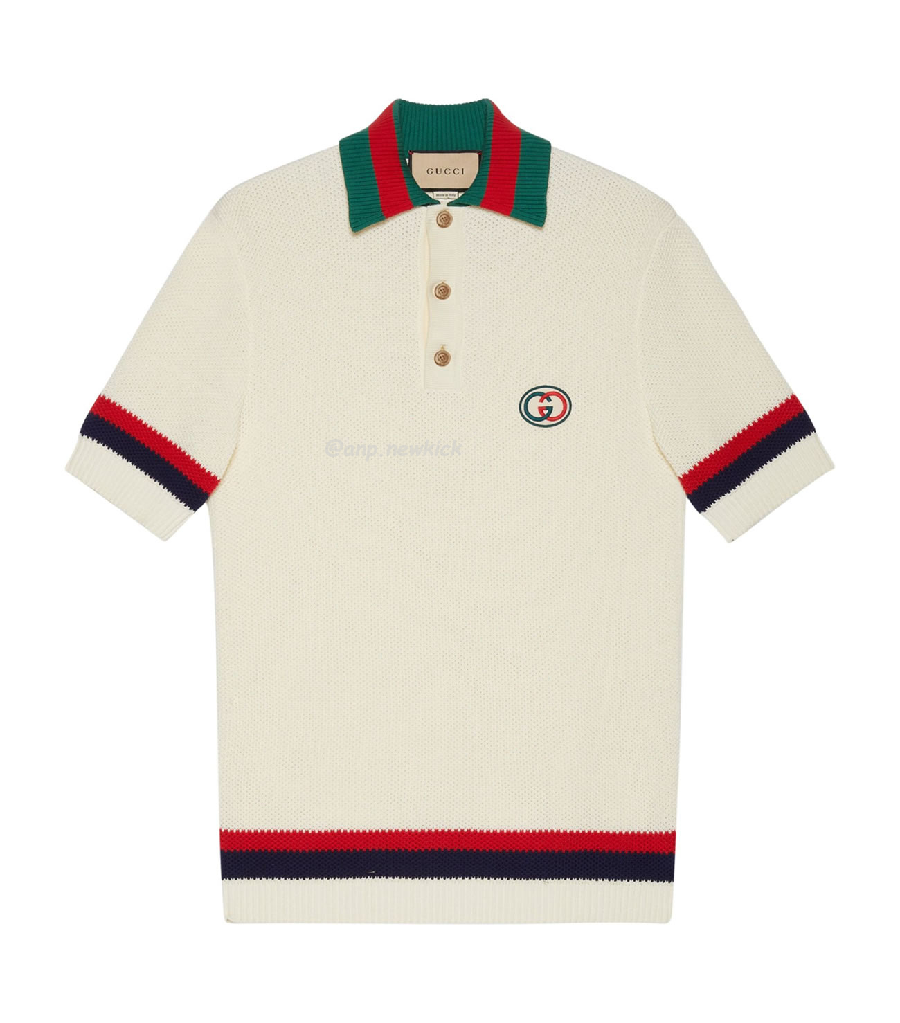Gucci Logo Appliqued Striped Cotton Polo Shirt (1) - www.kitistry.com Gucci Logo Appliqued Striped Cotton Polo Shirt (1) - www.kitistry.com