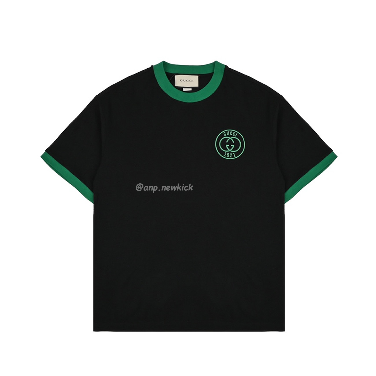 Gucci Color Blocking Logo Letter Embroidered Pattern Short Sleeved T Shirt (1) - www.kitistry.com