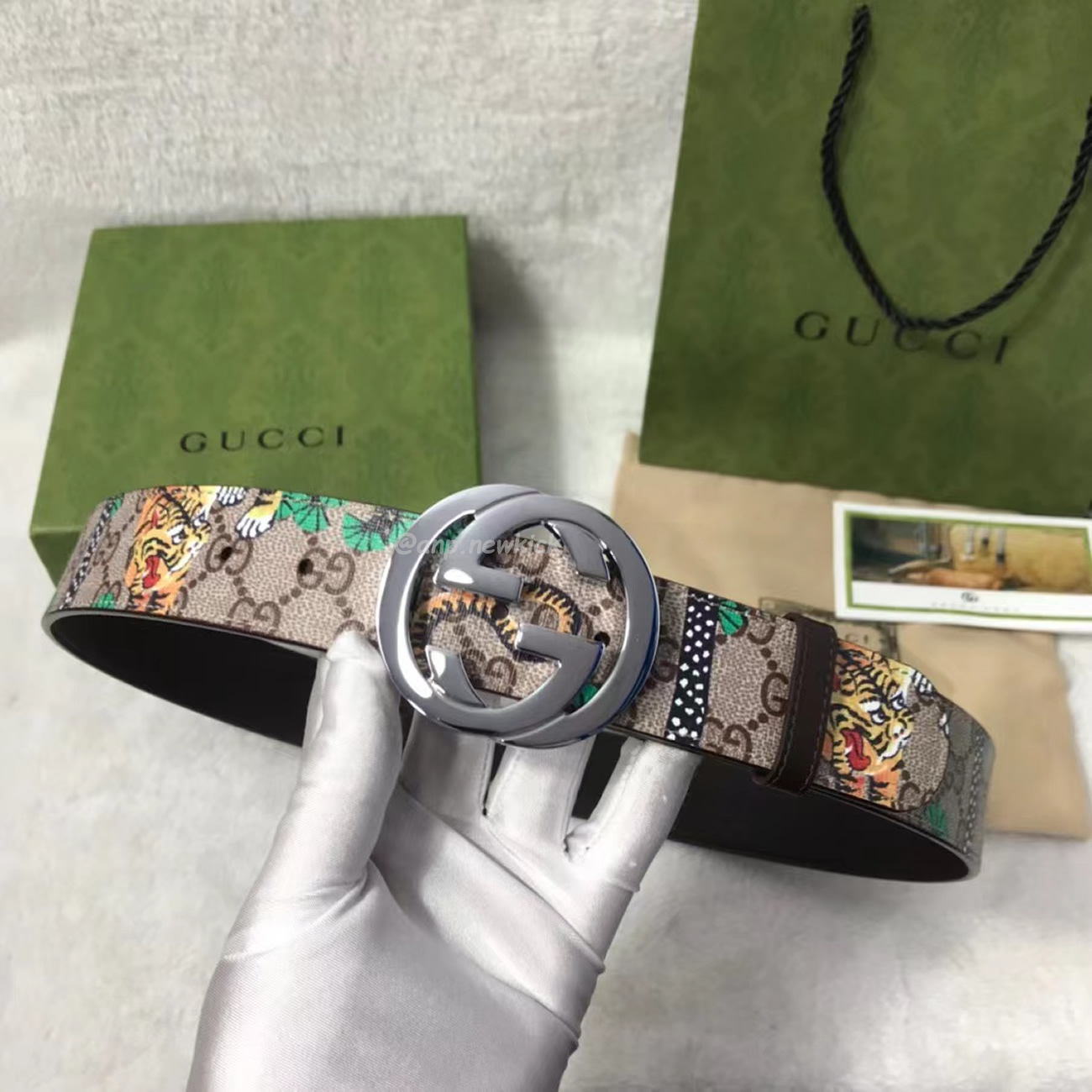 Gucci Interlocking G Belt Supreme Gg Bengal Beige Brown Multicolor (5) - www.kitistry.com