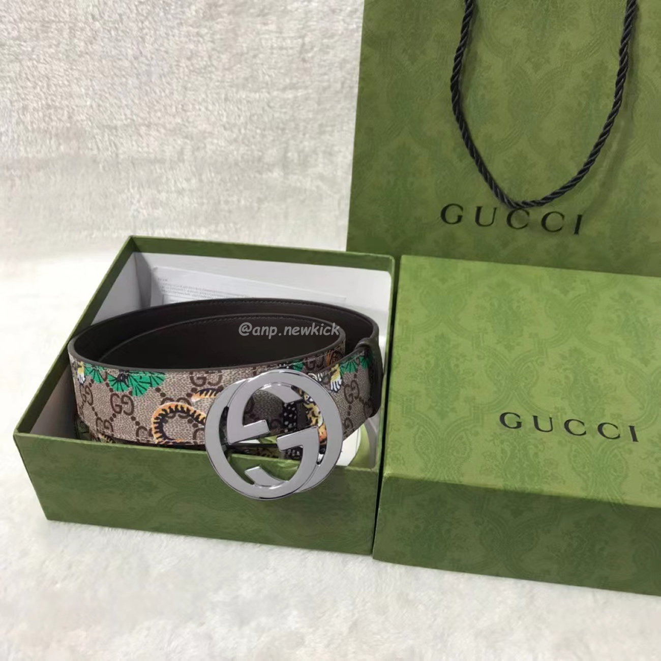 Gucci Interlocking G Belt Supreme Gg Bengal Beige Brown Multicolor (7) - www.kitistry.com