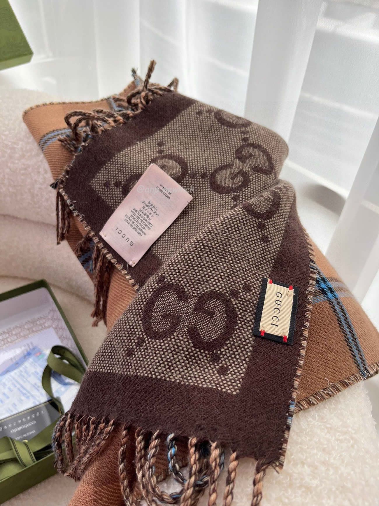 Gucci Gg Reversible Check Scarf 45x170cm (3) - www.kitistry.com