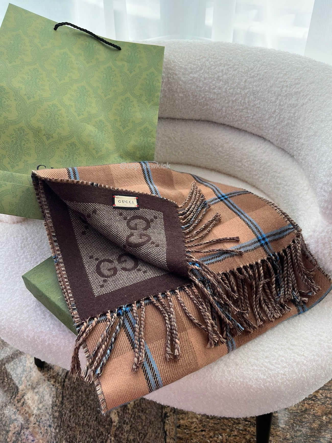 Gucci Gg Reversible Check Scarf 45x170cm (4) - www.kitistry.com