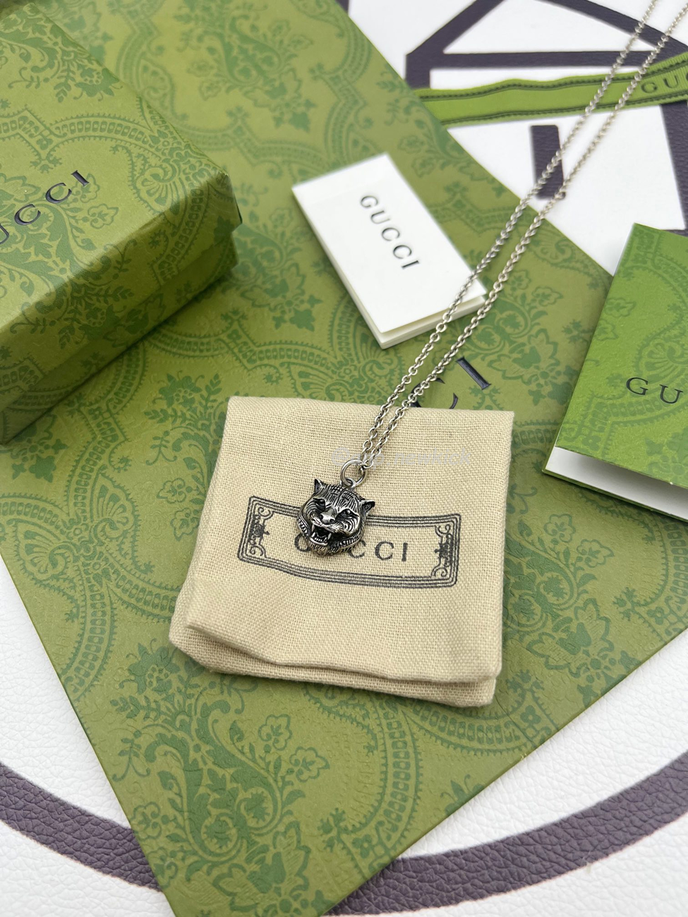 Gucci Silver Necklace With Tiger Pendant Silvery (6) - www.kitistry.com