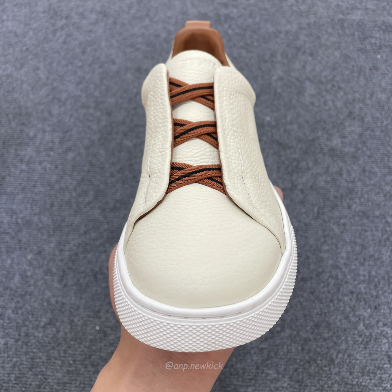 Zegna Deerskin Triple Stitch Off White Brown Black Lhota 25207z Ner (3) - www.kitistry.com