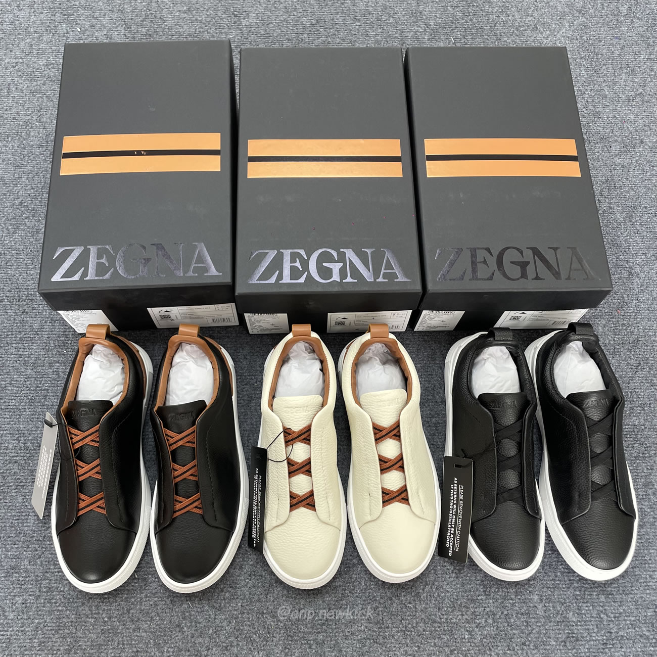 Zegna Deerskin Triple Stitch Off White Brown Black Lhota 25207z Ner (5) - www.kitistry.com