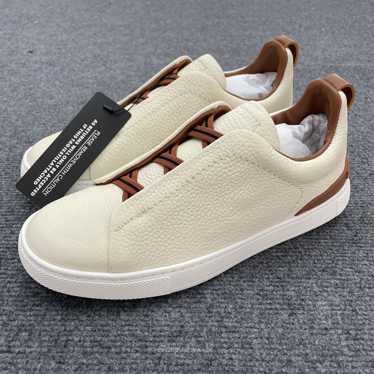 Zegna Deerskin Triple Stitch Off White Brown Black Lhota 25207z Ner (9) - www.kitistry.com