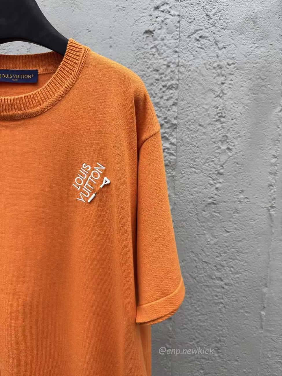 Louis Vuitton Pin Knit Short Sleeve Embroidered Logo Orange T Shirt (2) - www.kitistry.com