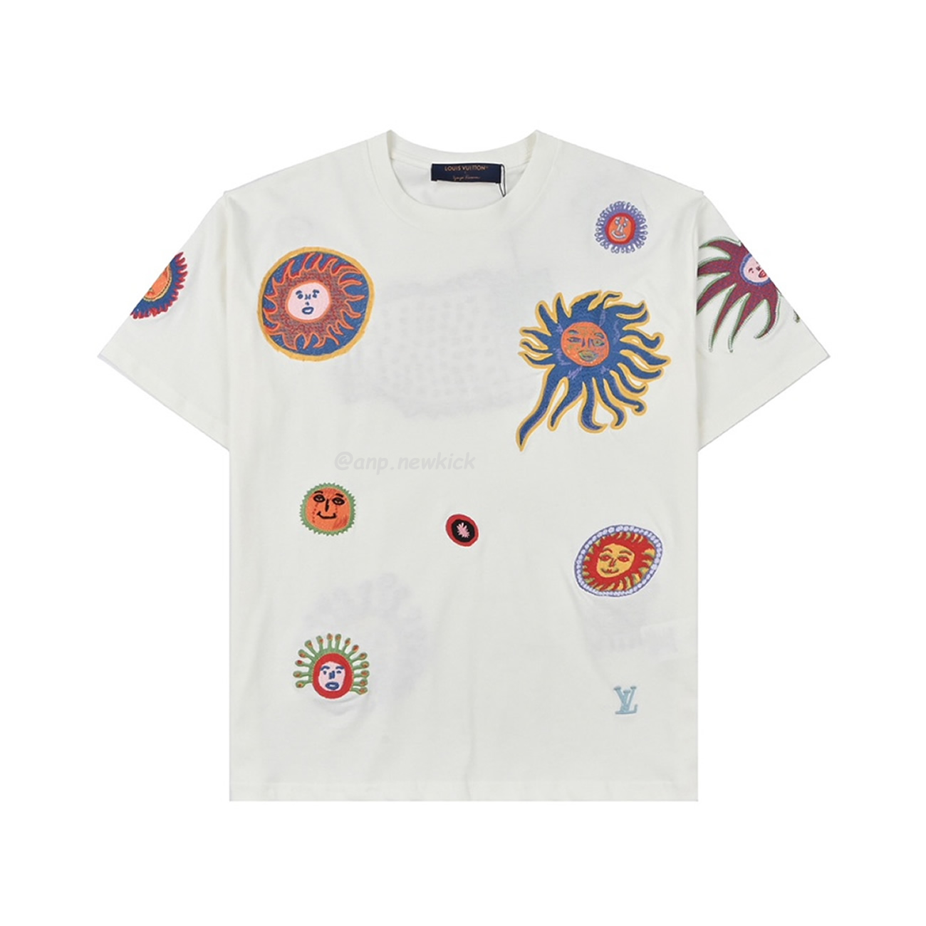 Louis Vuitton Sun Fish Barb Embroidered Couple Short Sleeved T Shirt (1) - www.kitistry.com
