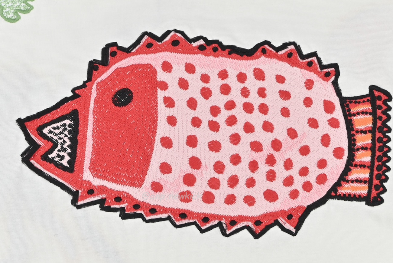 Louis Vuitton Sun Fish Barb Embroidered Couple Short Sleeved T Shirt (4) - www.kitistry.com