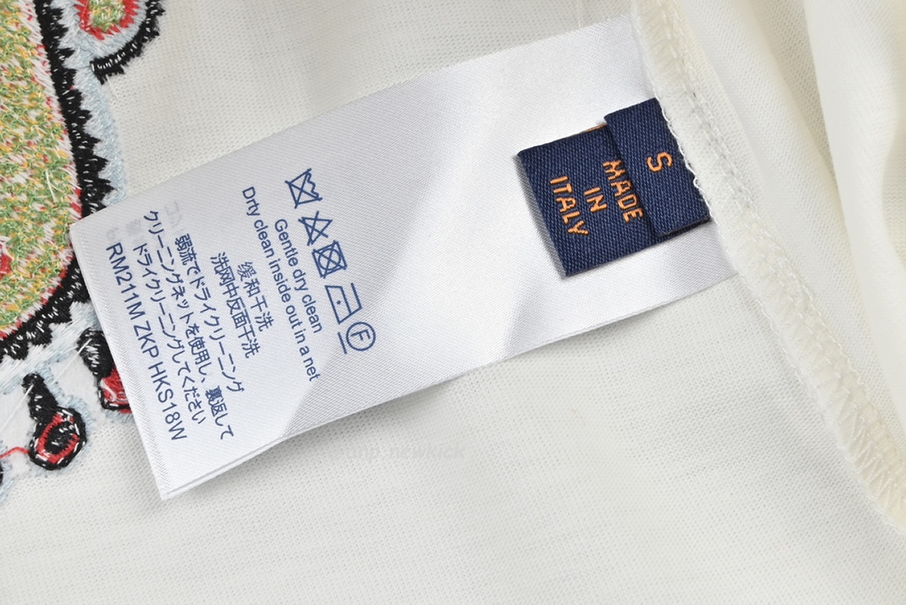 Louis Vuitton Sun Fish Barb Embroidered Couple Short Sleeved T Shirt (5) - www.kitistry.com