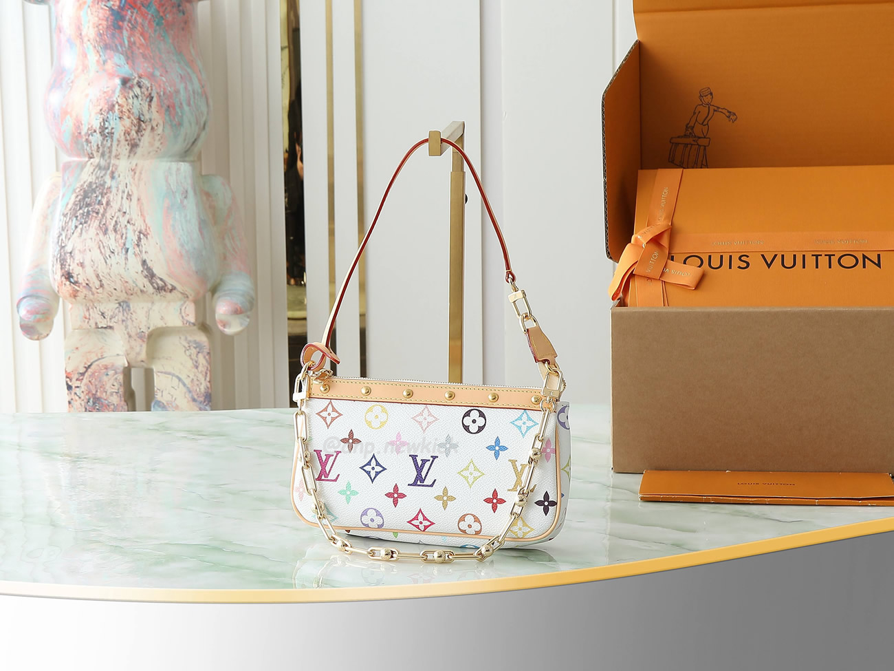 Louis Vuitton X Takashi Murakami Pochette Accessoires White Multicolored M13404 (6) - www.kitistry.com Louis Vuitton X Takashi Murakami Pochette Accessoires White Multicolored M13404 (6) - www.kitistry.com