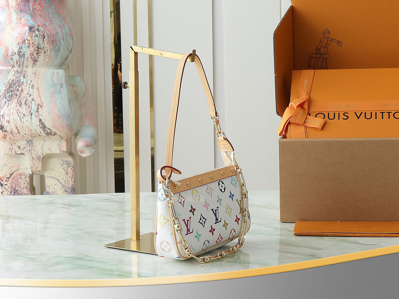 Louis Vuitton X Takashi Murakami Pochette Accessoires White Multicolored M13404 (7) - www.kitistry.com Louis Vuitton X Takashi Murakami Pochette Accessoires White Multicolored M13404 (7) - www.kitistry.com
