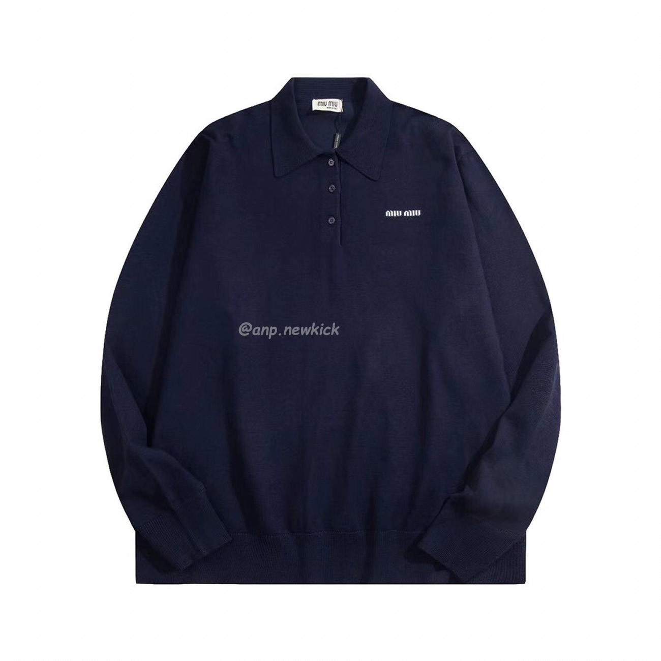 Miu Miu Logo Embroidery Polo Top In Navy (1) - www.kitistry.com Miu Miu Logo Embroidery Polo Top In Navy (1) - www.kitistry.com