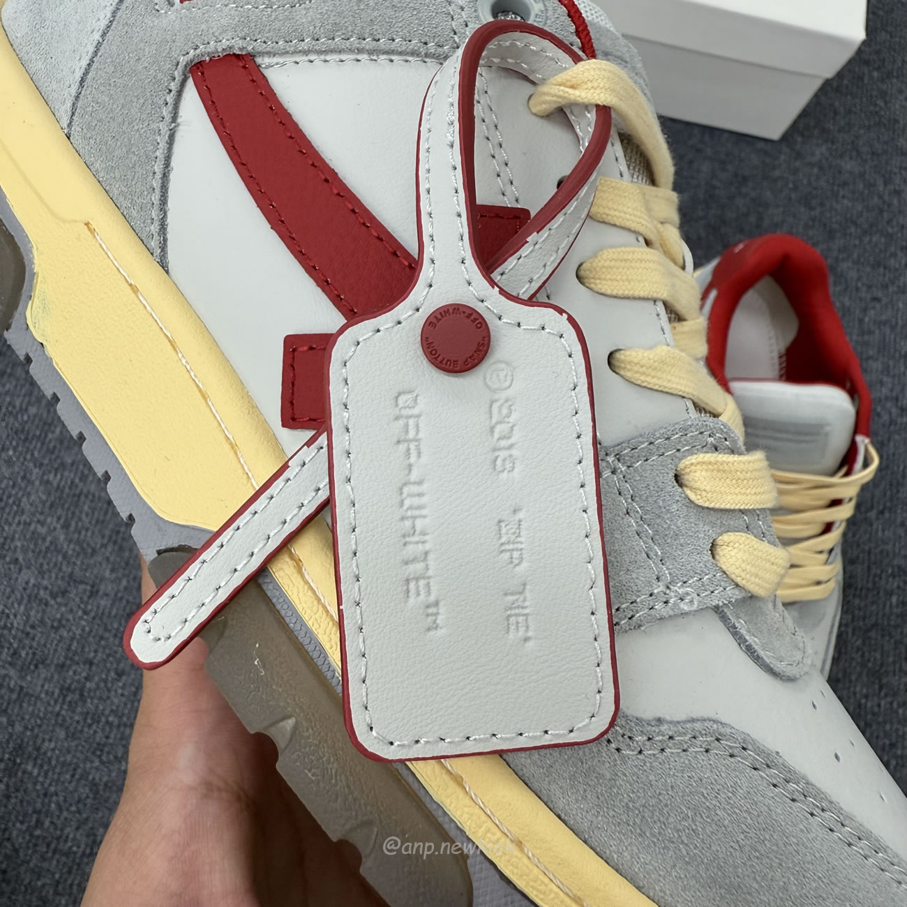 Off White Out Of Office Ooo Low Tops Light Grey Red Omia189s24lea0110525 (12) - www.kitistry.com