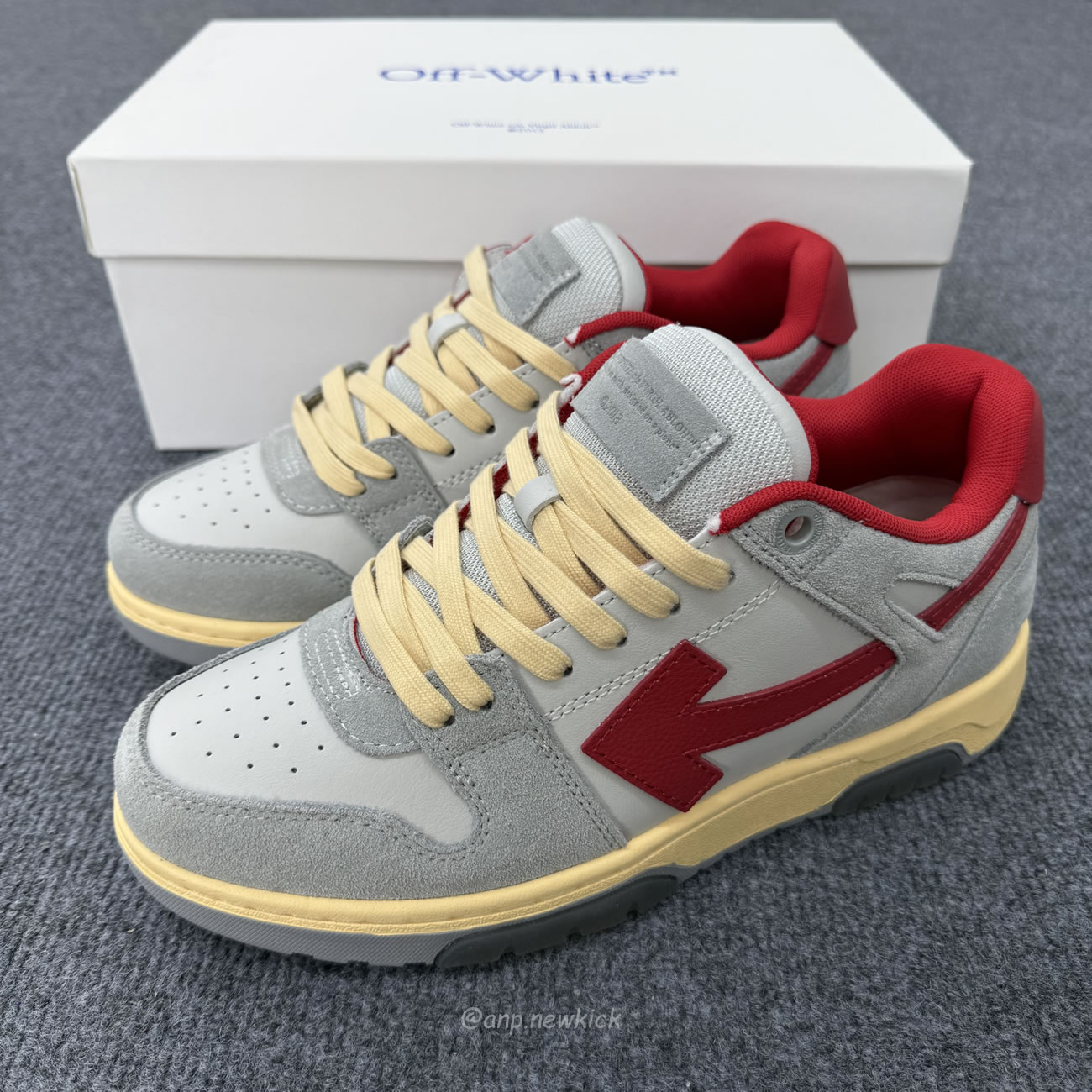 Off White Out Of Office Ooo Low Tops Light Grey Red Omia189s24lea0110525 (4) - www.kitistry.com