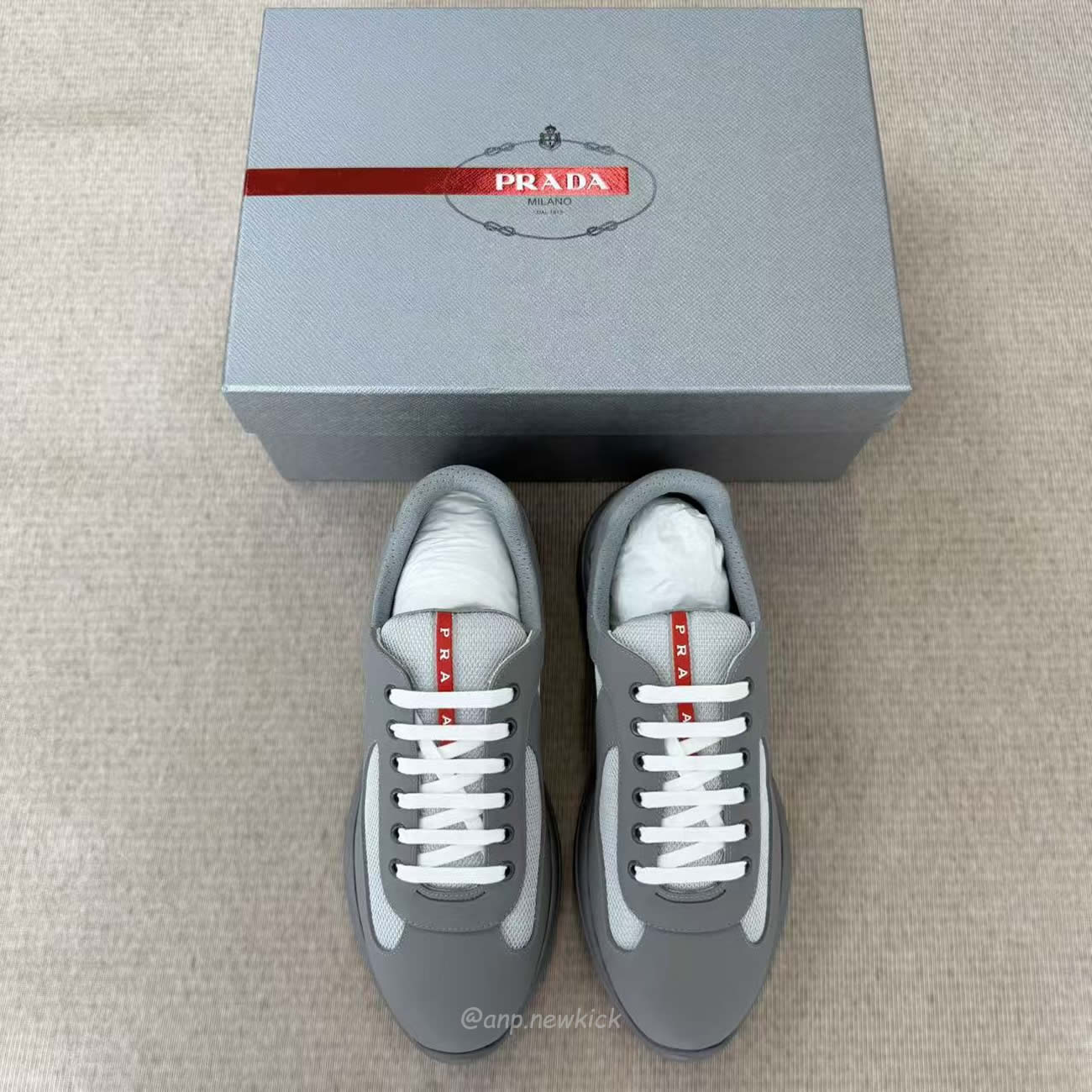 Prada Logo Lacing Low Cut Sneakers In Gray Steel Sneakers (2) - www.kitistry.com Prada Logo Lacing Low Cut Sneakers In Gray Steel Sneakers (2) - www.kitistry.com
