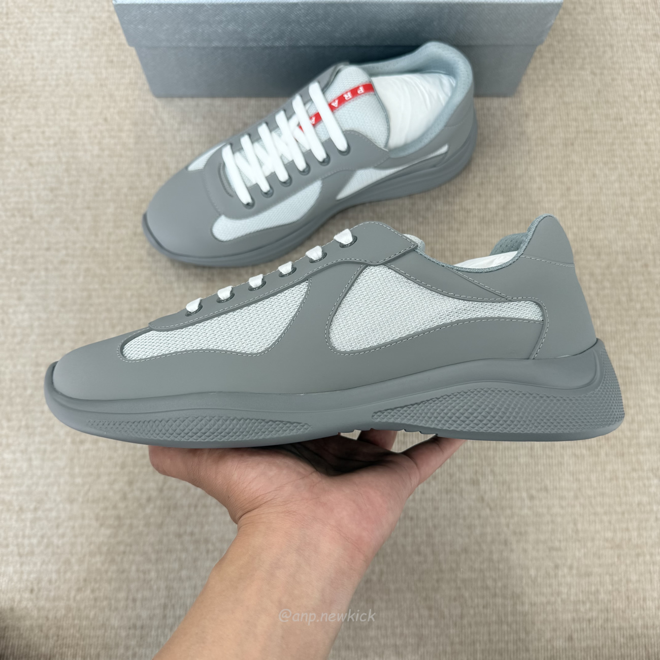Prada Logo Lacing Low Cut Sneakers In Gray Steel Sneakers (3) - www.kitistry.com Prada Logo Lacing Low Cut Sneakers In Gray Steel Sneakers (3) - www.kitistry.com