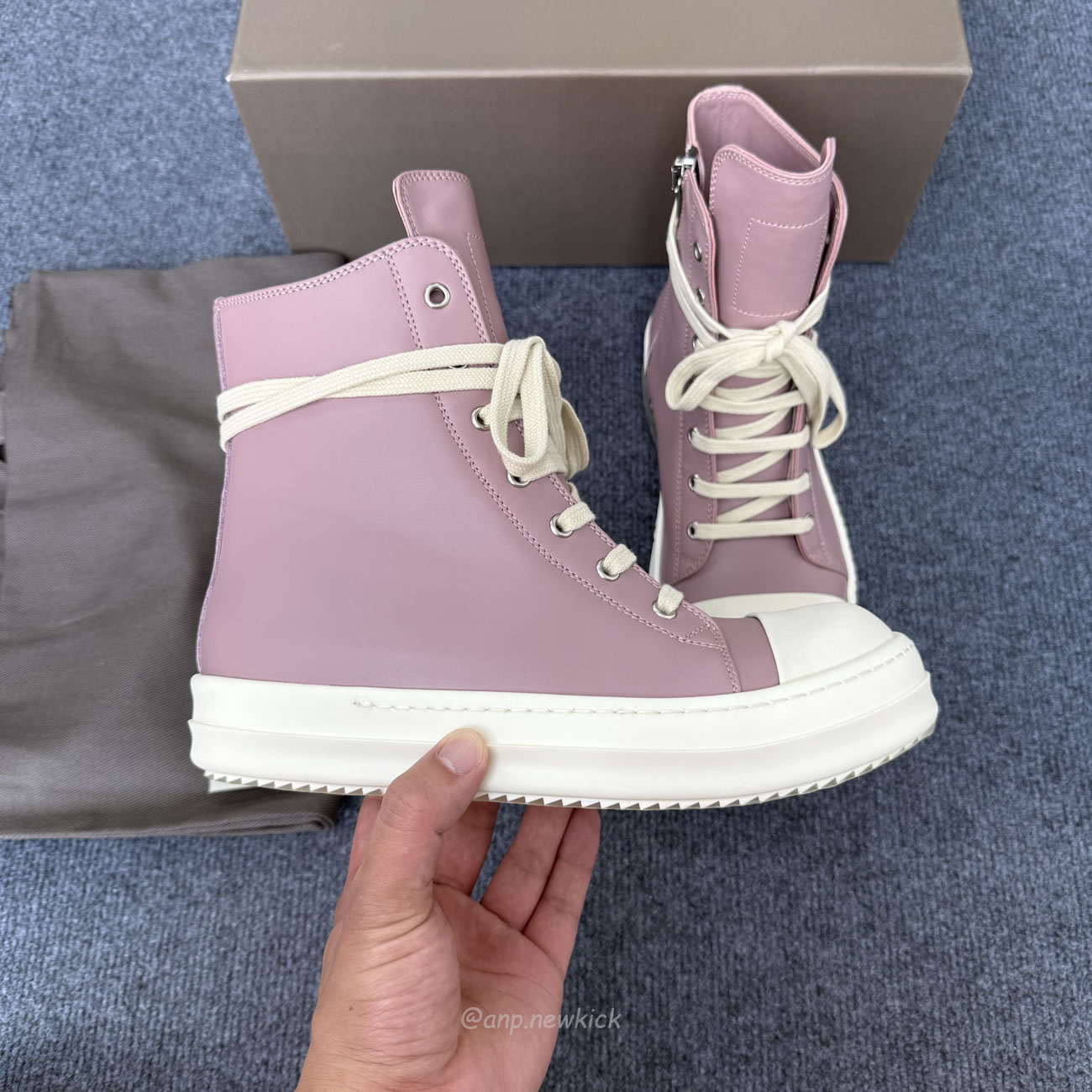 Rick Owens Lace Up Leather Sneakers Pink (3) - www.kitistry.com Rick Owens Lace Up Leather Sneakers Pink (3) - www.kitistry.com