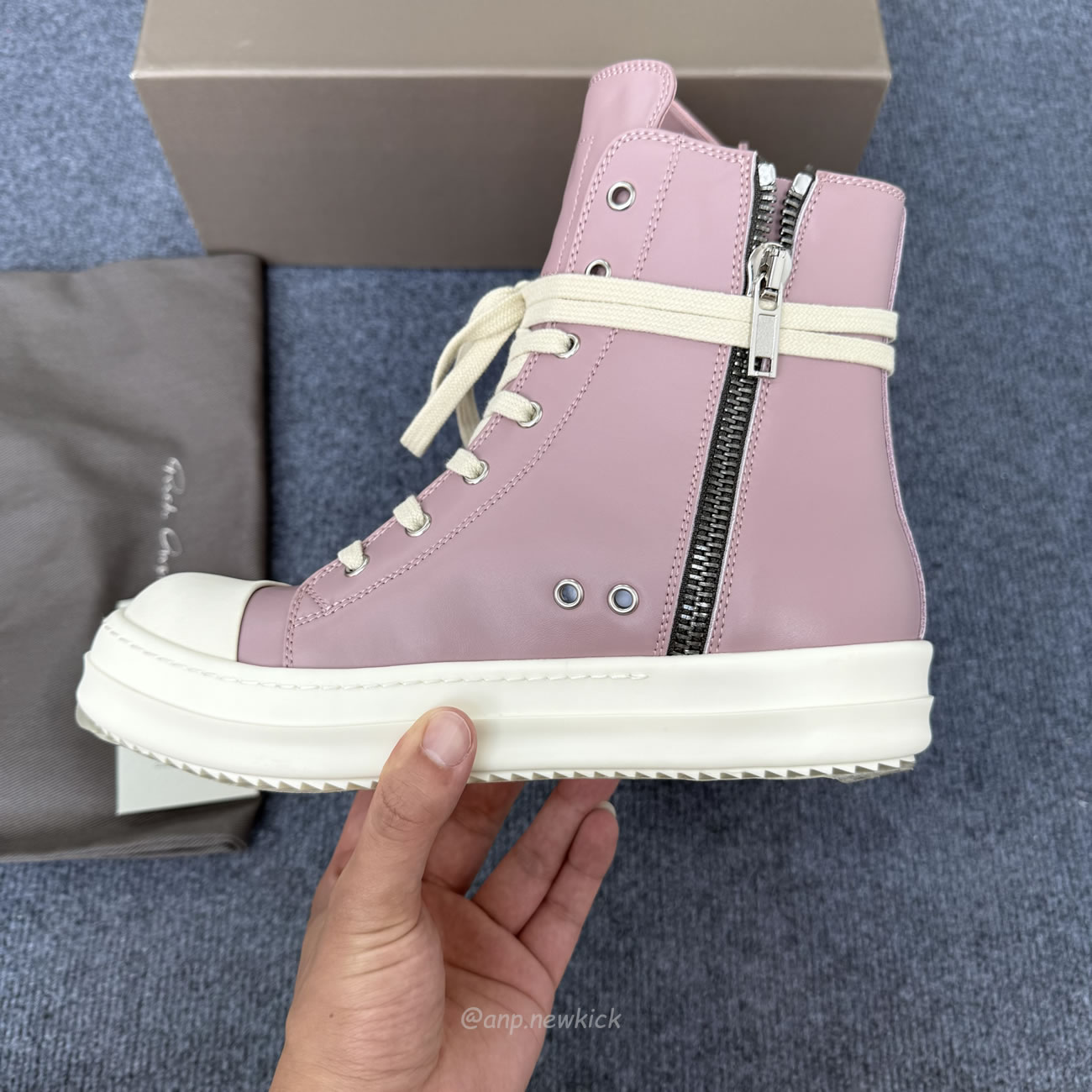 Rick Owens Lace Up Leather Sneakers Pink (4) - www.kitistry.com Rick Owens Lace Up Leather Sneakers Pink (4) - www.kitistry.com