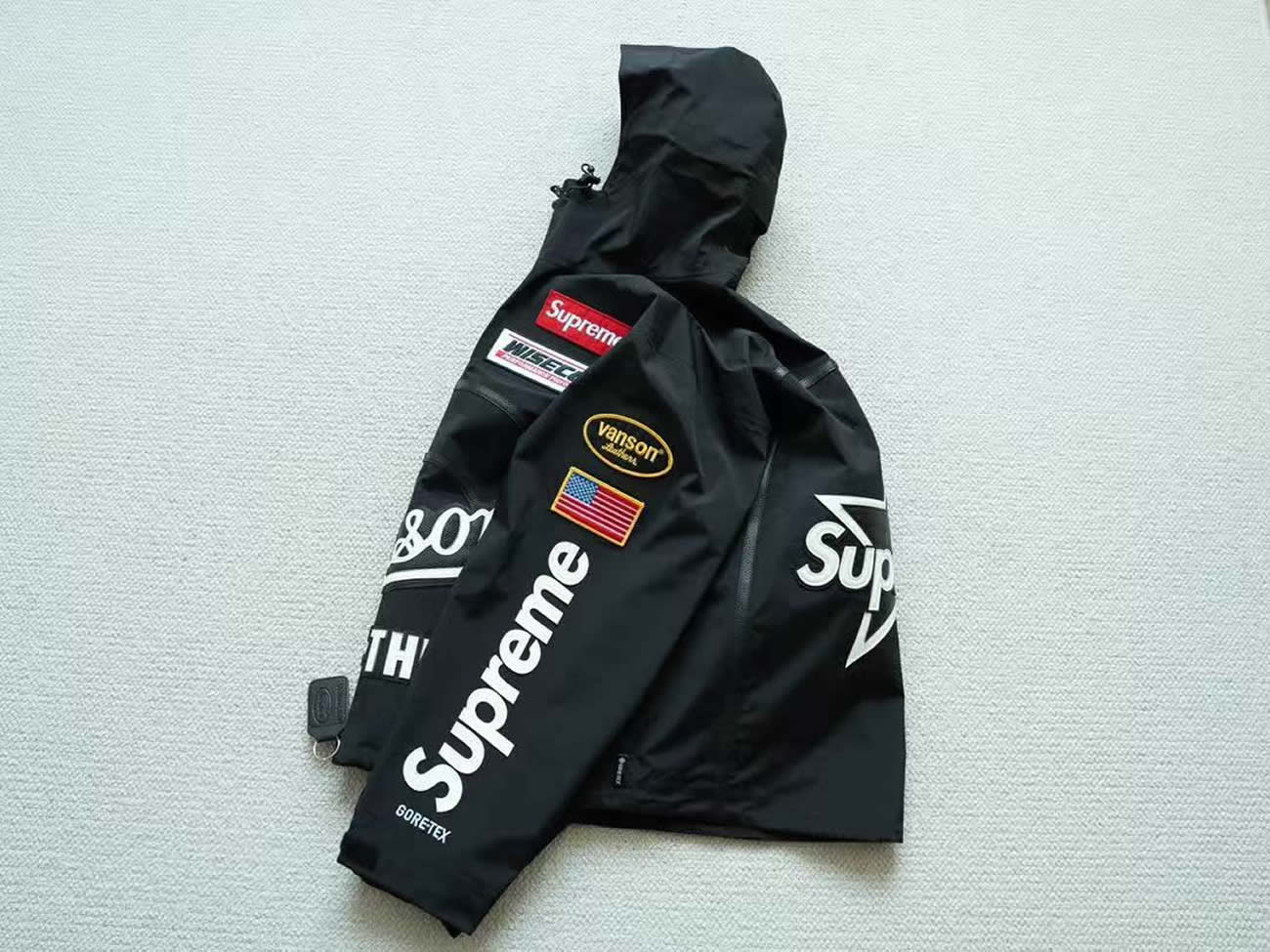 Supreme Vanson Leathers Gore Tex Shell Jacket Black Blue White Fw25 (4) - www.kitistry.com Supreme Vanson Leathers Gore Tex Shell Jacket Black Blue White Fw25 (4) - www.kitistry.com