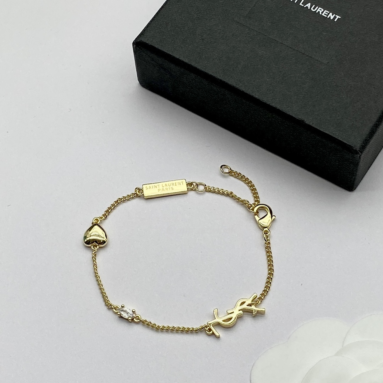 Saint Laurent Cassandre Heart Charm Bracelet Suit (3) - www.kitistry.com Saint Laurent Cassandre Heart Charm Bracelet Suit (3) - www.kitistry.com