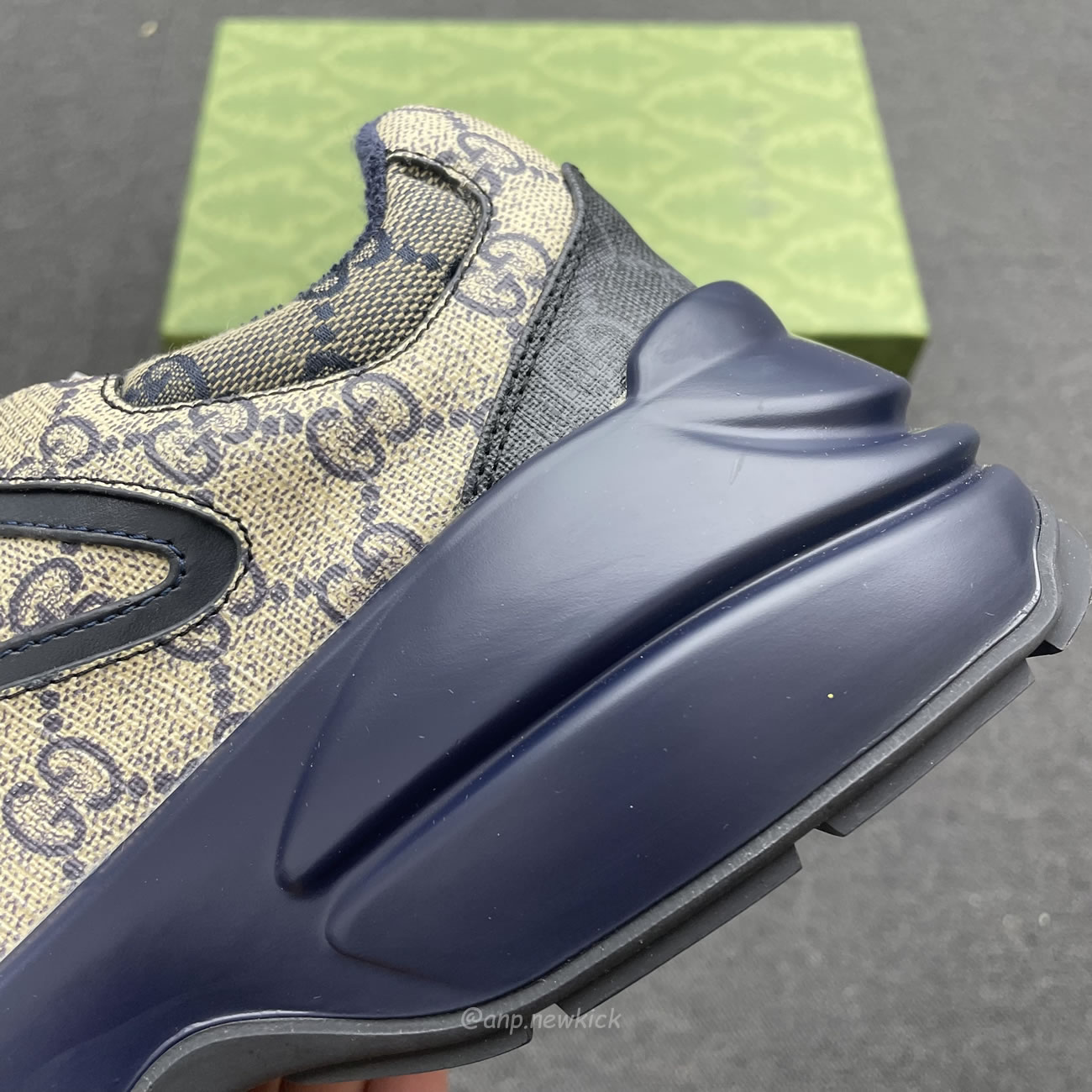 Gucci Blue Rhyton Gg Print Leather And Canvas Sneakers (5) - www.kitistry.com Gucci Blue Rhyton Gg Print Leather And Canvas Sneakers (5) - www.kitistry.com