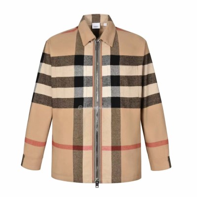 Burberry Check wool-cotton zip-front Shirt