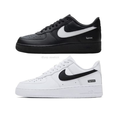 Nike Air Force 1 Low Supreme Black White CU9225-002 CU9225-102