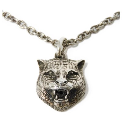 Gucci Silver Necklace with Tiger Pendant Silvery