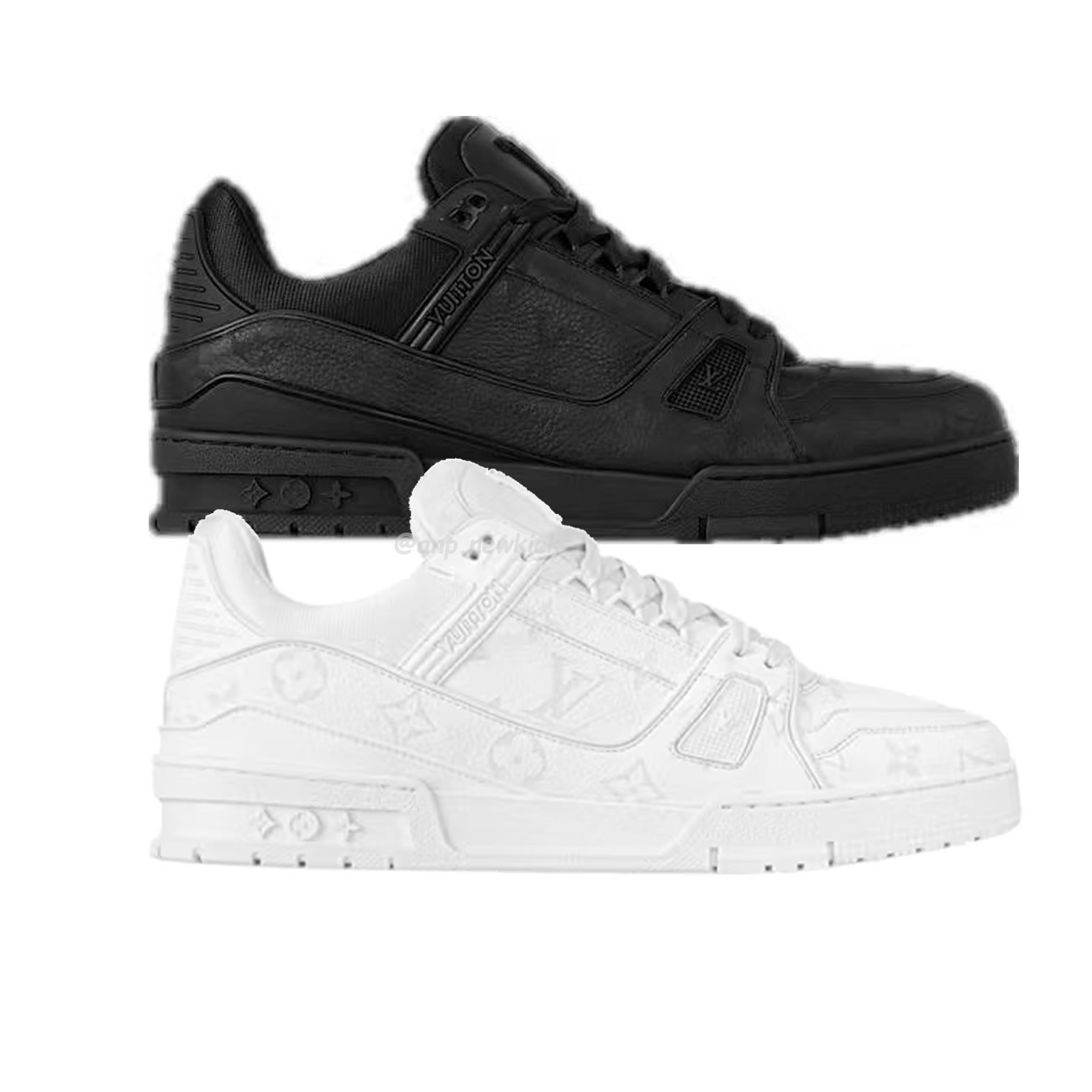 Louis Vuitton White Monochrome Louis Vuitton LV Trainer White Black
