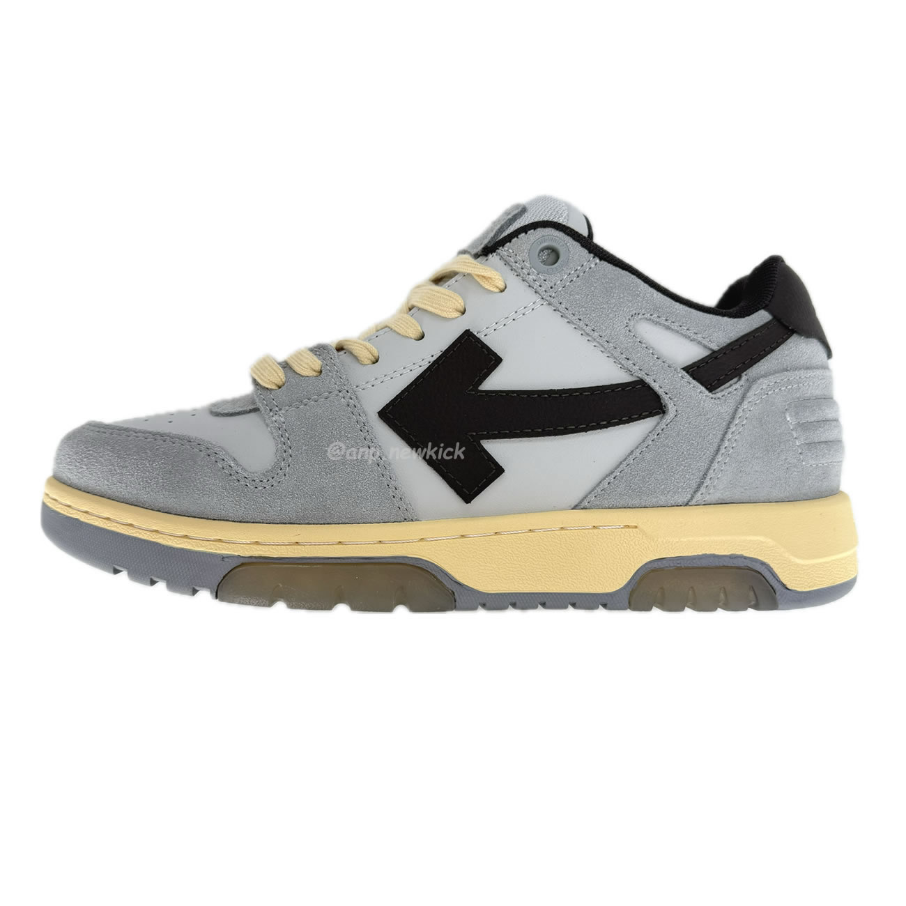 OFF-WHITE Out Of Office OOO Low Tops Light Grey Anthracite OMIA189S24LEA0110511