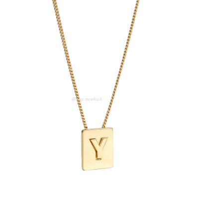 CELINE Gold Brass Alphabet Y Neck Chain