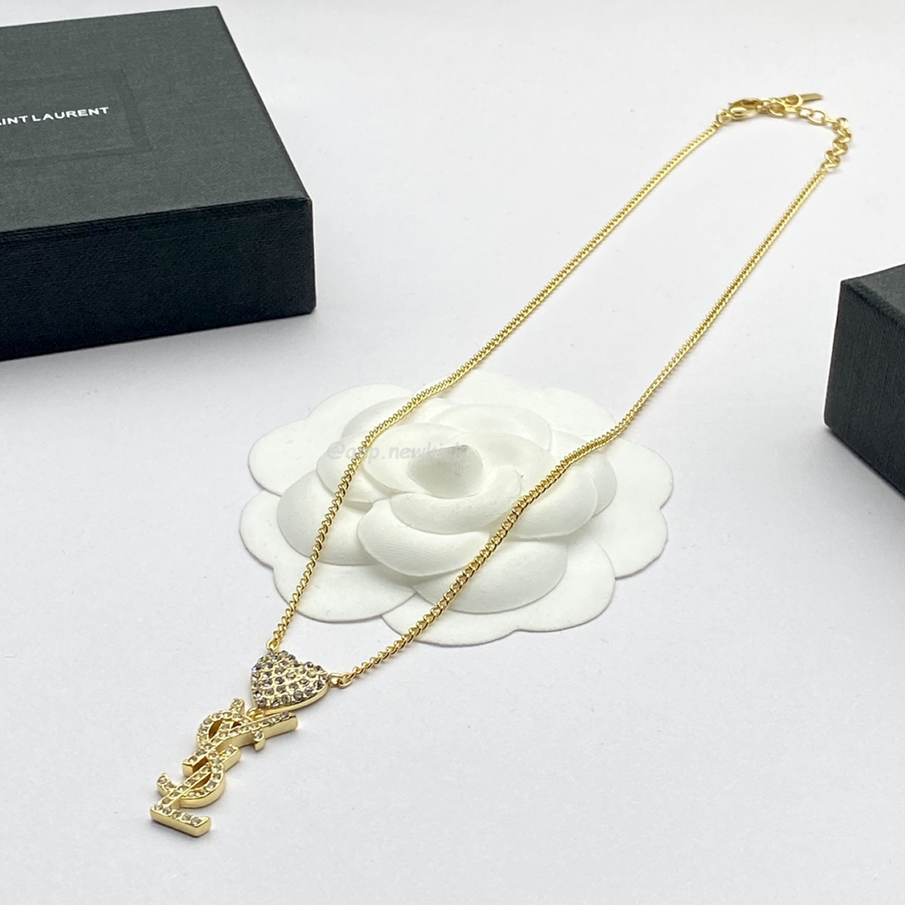 Saint Laurent heart-charm necklace