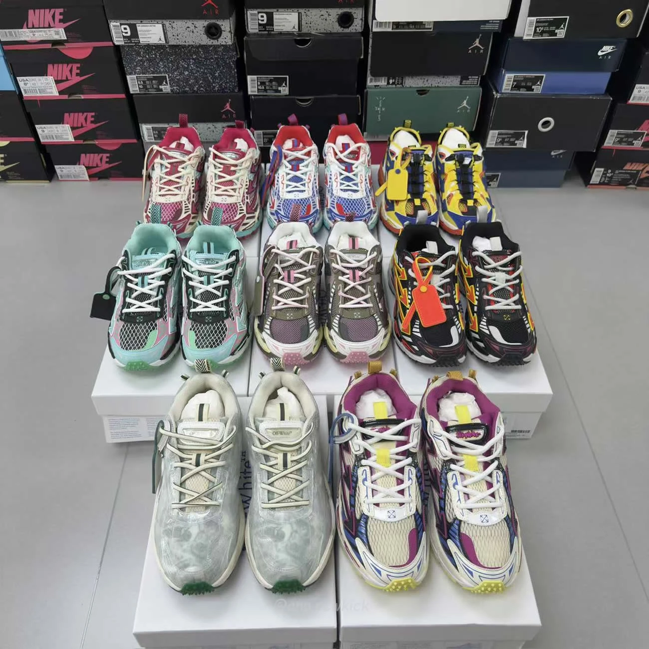 Off-White Be Right Back fishnet sneakers