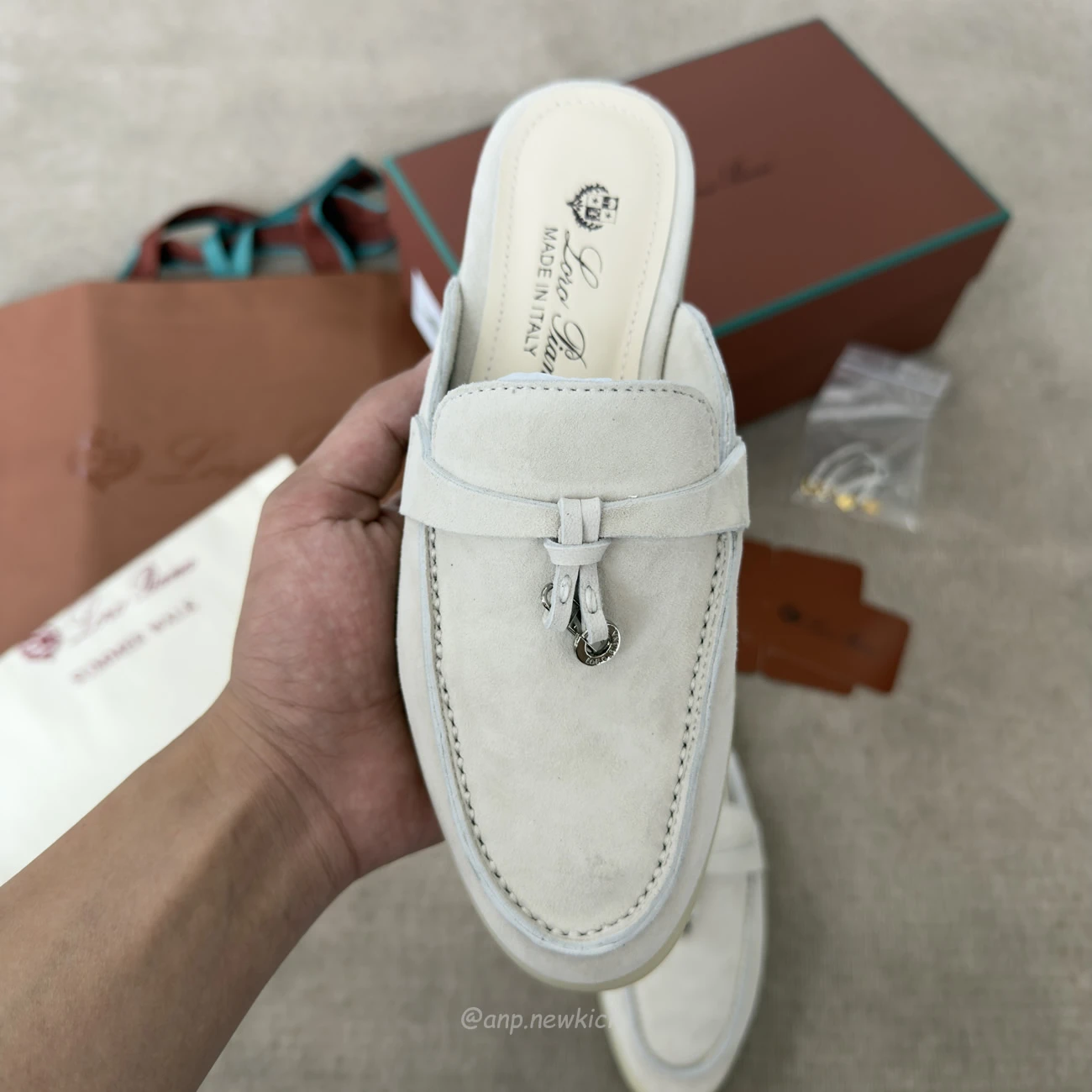 Loro Piana Slip-On Almond Toe White