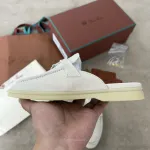 Loro Piana Slip-On Almond Toe White