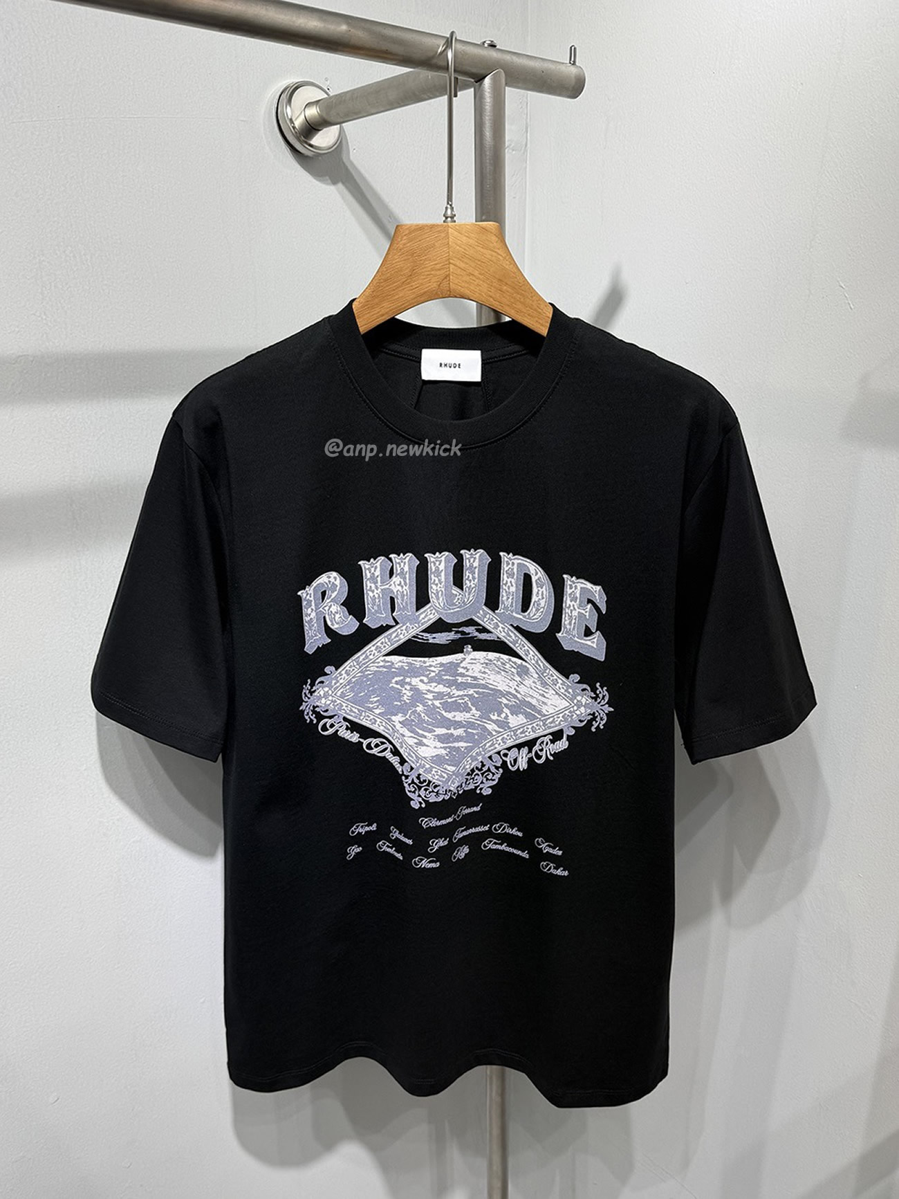 Rhude Dakar Convoy Logo Print Black T Shirt (2) - www.kitistry.com