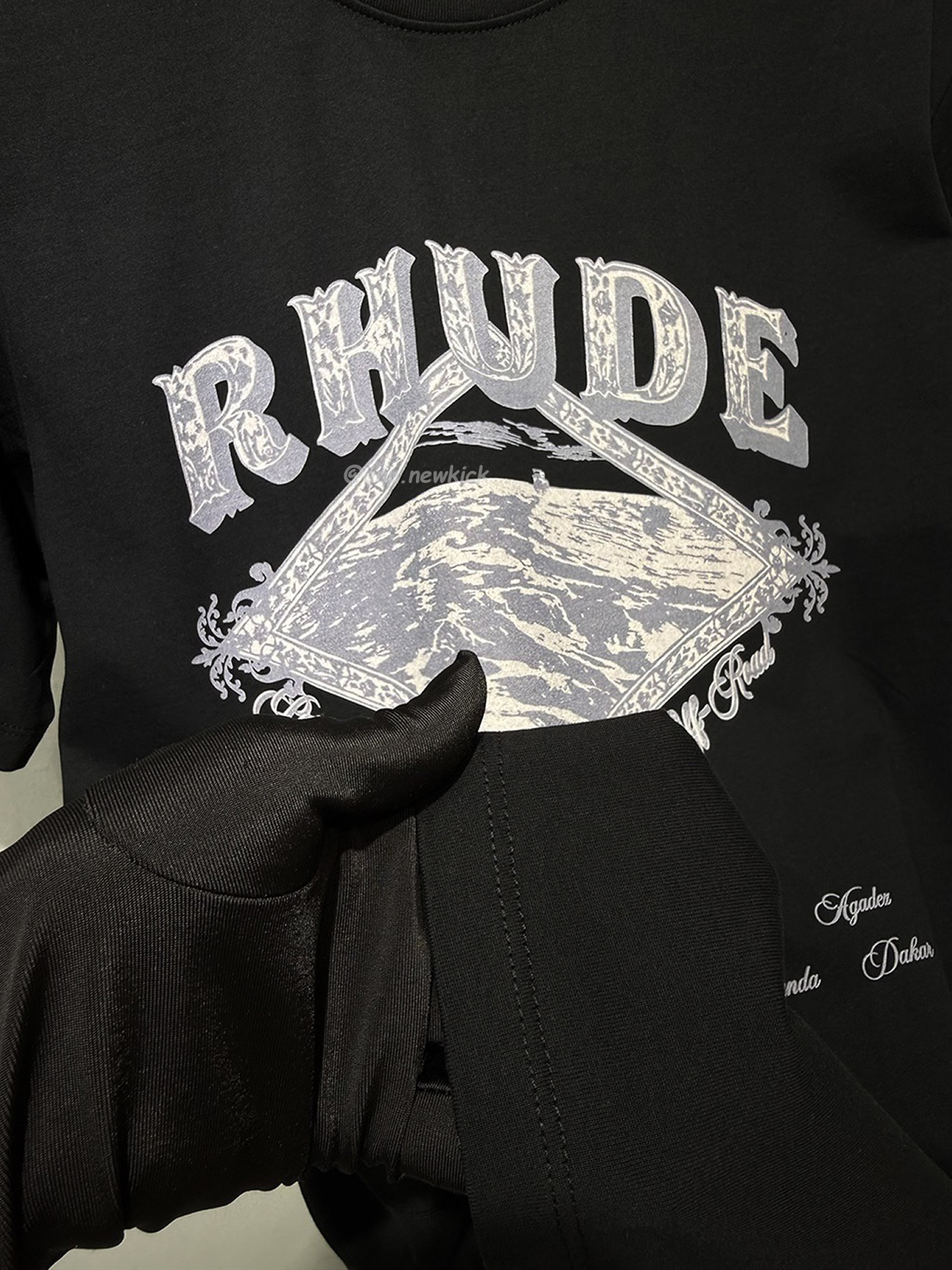 Rhude Dakar Convoy Logo Print Black T Shirt (8) - www.kitistry.com