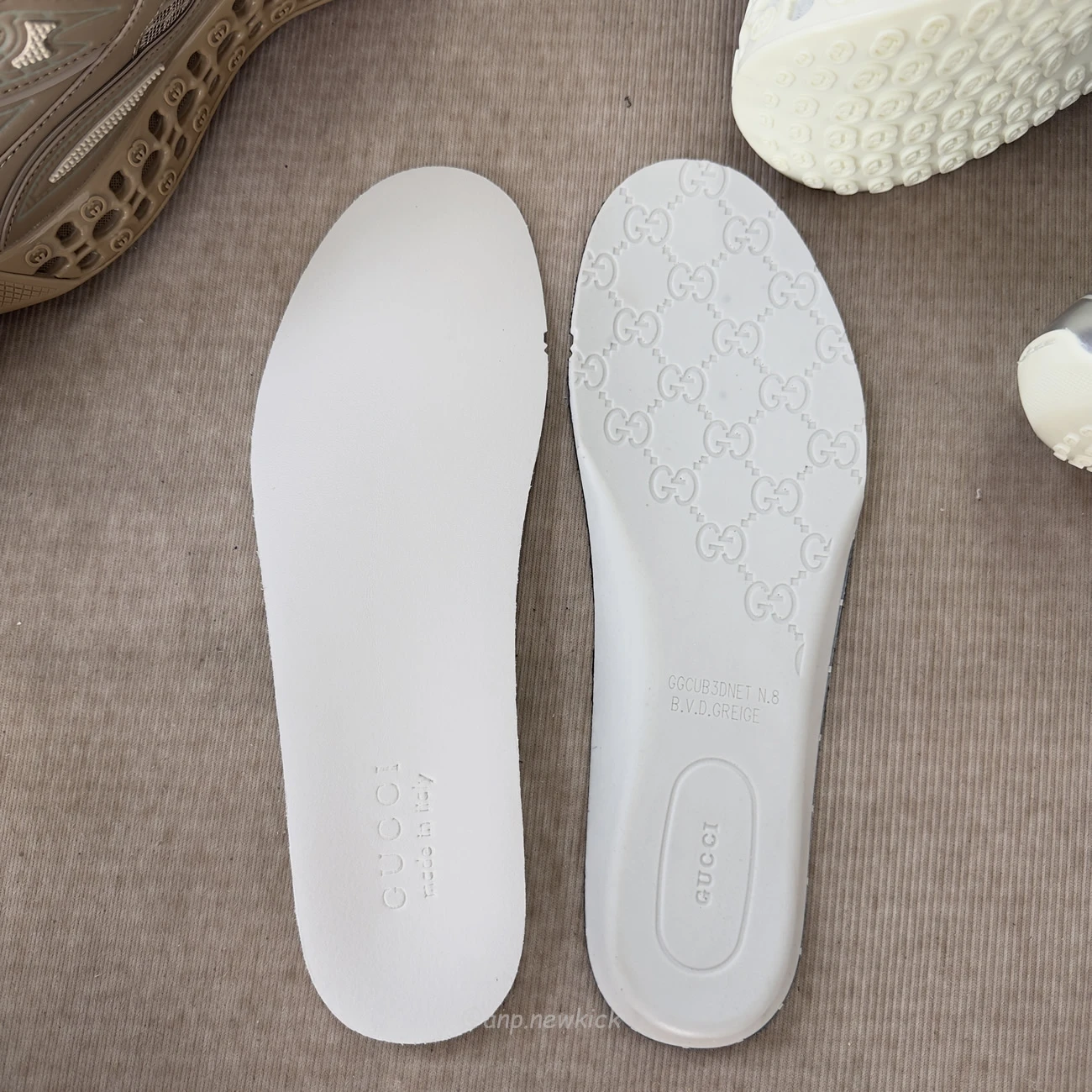Gucci Cub3d Sneaker Light Grey White Brown Demetra 819709 Faebe 2847 (12) - www.kitistry.com