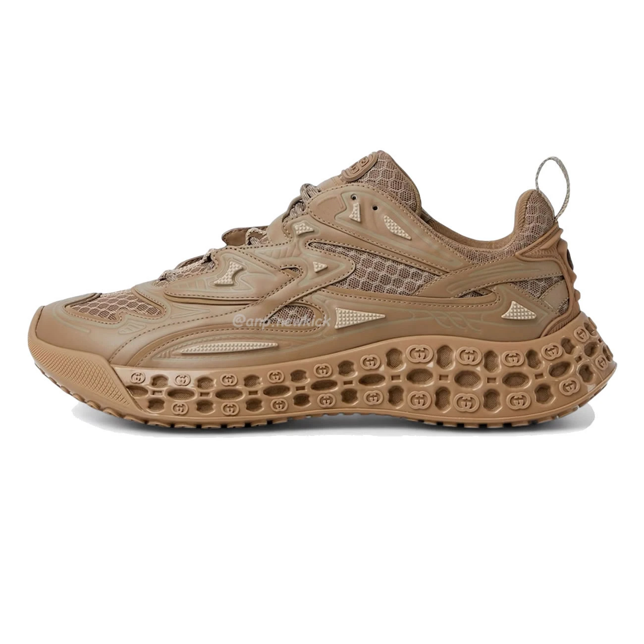 Gucci Cub3d Sneaker Light Grey White Brown Demetra 819709 Faebe 2847 (3) - www.kitistry.com