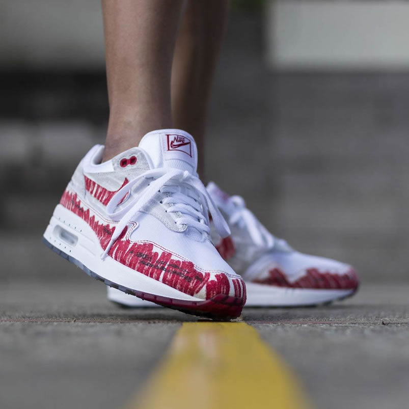 Nike Air Max 1 Tinker Sketch To Shelf White On Feet University Red Grey Cj4286 101 (1) - www.kitistry.com